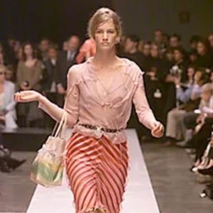 FENDI by Karl Lagerfeld SS 2000 Vintage Sheer Ruffled Top